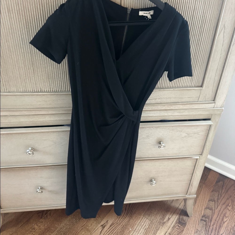 black wool helmut lang dress
